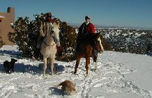 At Makarios Ranch we ride in winter when the weather permits.  Experienced Horseback Rides every day of the year!