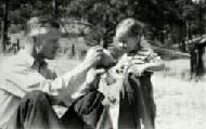 Roger Sherman Baldwin Whitney, MD and his daughter, Annie Whitney, Taryall Colorado circa 1949