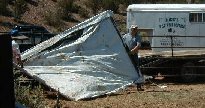 Monte invented a great buffalo capture blind to chase them into the trailer